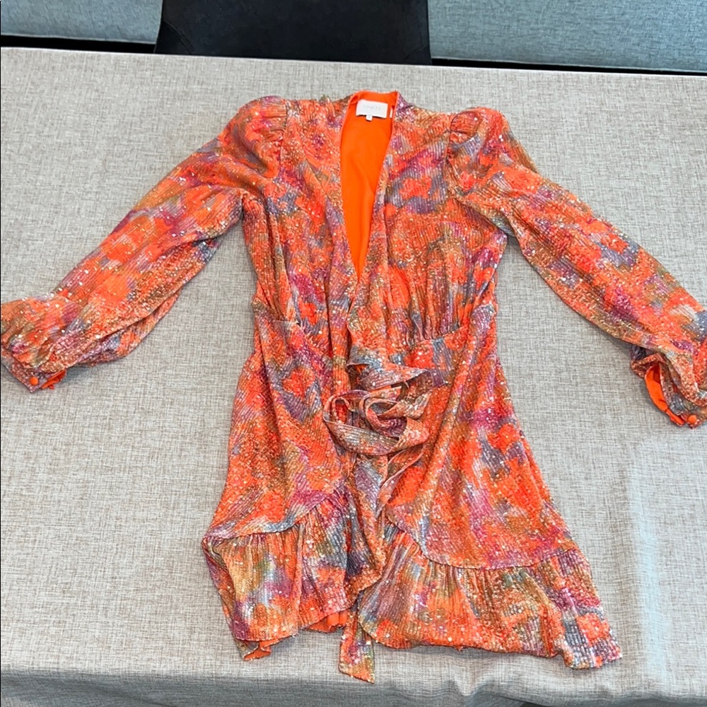 One33 Social Colorful Sequin Wrap Dress